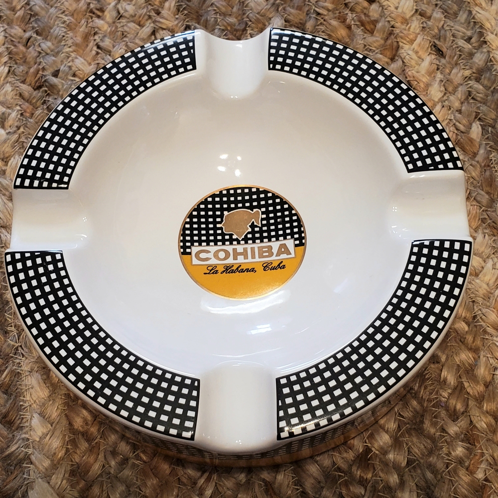 Cohiba White and Black Ashtray